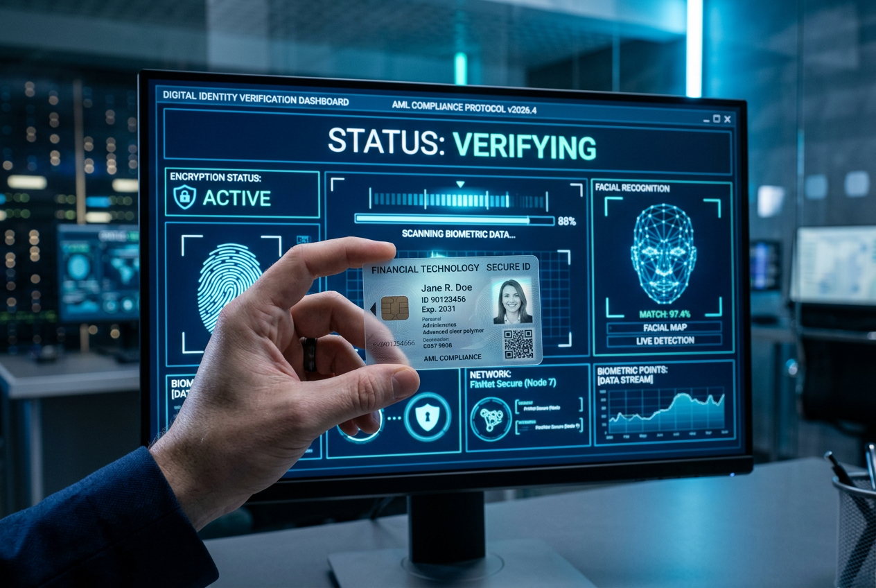 Zaawansowany interfejs weryfikacji tożsamości KYC w 2026 roku.